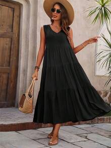 Vestido de Mujer 2024, Vestidos Casuales de Verano, Vestido Elegante Amarillo y Negro para Mujer - Amarillo - Ver 2