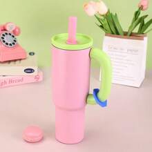 40oz Thermal Mug With Handle, 304 Stainless Steel, Insulated And Straw Included, Elegant Coffee Mug, Ideal For Daily Use, Travel And Office, Reusable And Durable - 粉紅色的 - 查看 1