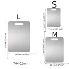 1pc Stainless Steel Double-Sided Cutting Board, Durable Commercial & Household Chopping Board For Meat, Vegetables And Fruits, Dishwasher , Portable For Indoor And Outdoor Use, Essential Kitchen Tool For Home, Restaurant, Camping And Picnic - Multicolor - View 6