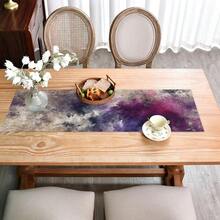 1pc Abstract Oil Painting Style Printed Table Runner, Waterproof Polyester Tablecloth, Rectangular, Wrinkle-Resistant, Durable And Easy To Clean, Luxurious Artistic Home Decor, Suitable For Dining Room, Party, All Seasons - Multicolor - View 9