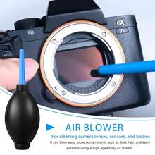 Kit de limpieza profesional de lentes de cámara 13-en-1, con bolígrafo para lentes, soplador, cepillo, etc. Compatible con cámaras DSLR y sin espejo - Ver 7