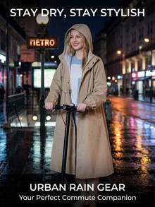 Poncho de lluvia para bicicleta eléctrica de un/dos pasajeros, impermeable unisex para motocicleta, equipo de lluvia impermeable y grueso para scooter eléctrico para adultos - Impermeable de mujer - Ver 5