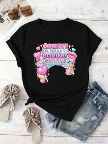 Women T-Shirts - Black - View 2
