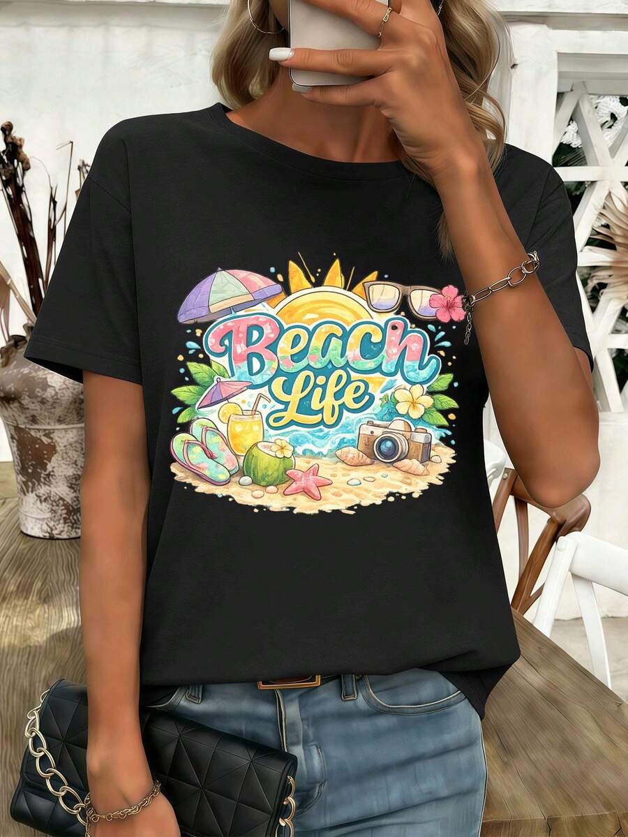 Women T-Shirts - Black - View 1