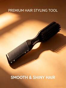 2/1 Set Men's Beard Brush, Long Handle Beard Cleansing Brush, Oil Comb And Hair Brush, Solid Color, Straight Hair Comb, Men's Beard Styling Comb, Leopard Print Comb, Leopard Print Hair Brush Styling Tool Set, With Hair Tie Tool, Hair Brush/Comb, Back To School, Travel Vacation Essential, Women's Hair Accessory,Festival,Party - Multicolor - View 2
