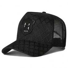 1pc Men's R Trucker Hat, Personalized Letter Baseball Cap, Street Fashion Mesh Cap, Outdoor Sun Protection Casual Hat For Spring And Autumn Travel, Beach Vacation - Multicolor - View 3