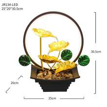 1 USB Powered Indoor Desktop Fountain Waterfall Decoration, Made Of Durable And Easy To Maintain Cast Iron, Suitable For Living Rooms, Offices/Bedrooms. A Relaxing Ornament With Soothing Water Flow Is An Ideal Holiday Creative Gift - JR134LED - View 6