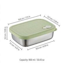 304 Stainless Steel Food Container, Stackable Refrigerator Sealed Fresh-Keeping Box, Fruit And Vegetable Meat Storage Box With Lid, Large Capacity Food Preservation Box, Suitable For Kitchen Food Storage And Organization - Multicolor - View 33