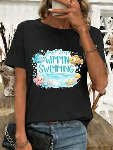 Women T-Shirts - Black - View 1