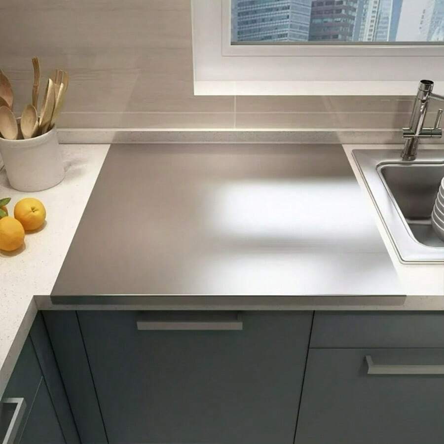 Heavy Duty Stainless Steel Cutting Board, Chopping Board, Stainless Steel Kitchen Countertop - Dishwasher , Durable Non-Slip | Protects Surfaces, Suitable For Kitchen, Baking, Camping
