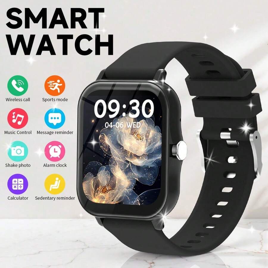 Orologio smart touch screen, progettato per giovani donne alla moda, uomini e coppie. Supporta chiamate senza fili, contapassi, controllo musica e funzioni fitness, compatibile con telefoni Android/iOS, dotato di batteria da 180mAh. Una scelta regalo ideale per Capodanno, San Valentino, Pasqua e Natale. - Multicolore - Visualizzare 1