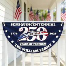 Custom America 250th Birthday Semicircle Flag, 250 Years American Banner, 1776-2026 Anniversary, 4th Of July Gift, Patriotic Semicircle Gift - 18x36 英寸 - 查看 7