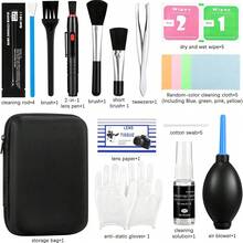 Kit de limpieza profesional de lentes de cámara 13-en-1, con bolígrafo para lentes, soplador, cepillo, etc. Compatible con cámaras DSLR y sin espejo - Ver 3