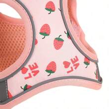 Printed Dog Harness And Leash Set, Dog Harness, Suitable For Training And Walking, Breathable Adjustable Pet Vest, Suitable For Small To Medium Dogs And Cats - Pink - View 4