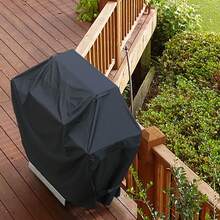 Outdoor Grill Cover With Side Handles And Adjustable Design, Fully Waterproof, Dustproof, And UV-Resistant. Suitable For Char-Broil And Grill Brand Gas Grills. Made Of 420D Oxford Cloth, Available In Black And Gray Colors. - View 10