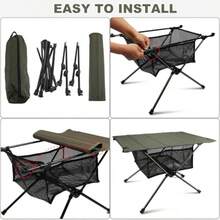 Mesa de Camping Plegable Ultraligera, pequeña mochilero mesas al Aire Plegable Ligero con Almacenamiento Malla y Bolsa de Transporte para Picnic, Viajes y Actividades al Aire - Negro - Ver 7