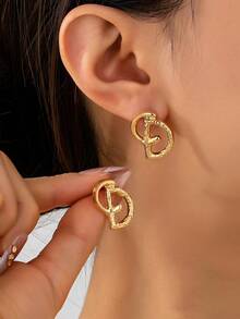 1pc Minimalist Fashion Gold Letter Necklace (Women's) - Golden Yellow 10 - View 17