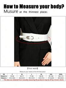 1件女士街头风白色复古配饰时尚可调节腰带，适合万圣节派对或日常穿着 - 白色 - 查看 5