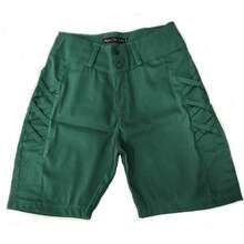 Women's Bermuda Shorts In Bengaline Fabric With Plenty Of Elastane. Fits Very Well. - 綠色 - 查看 2
