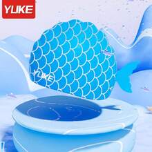Yuke Mermaid Scale Silicone Swimming Cap, Suitable For Women And Men, High Elasticity Waterproof Swimming Cap With Ear Cover And Long Hair Coverage, Cute Fish Scale Print, Keeps Hair Dry, Durable For Pool And Beach Water Sports In Summer - Multicolor - View 9