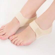 1 Pair Hook And Loop Heel Sleeve Cushion, Comfortable Insole For Long-Time Standing - Beige - View 1