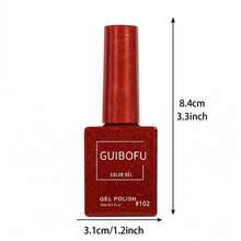 GUIBOFU 品牌 1 瓶 #102 凝膠指甲油 - 酒紅色 - 查看 8