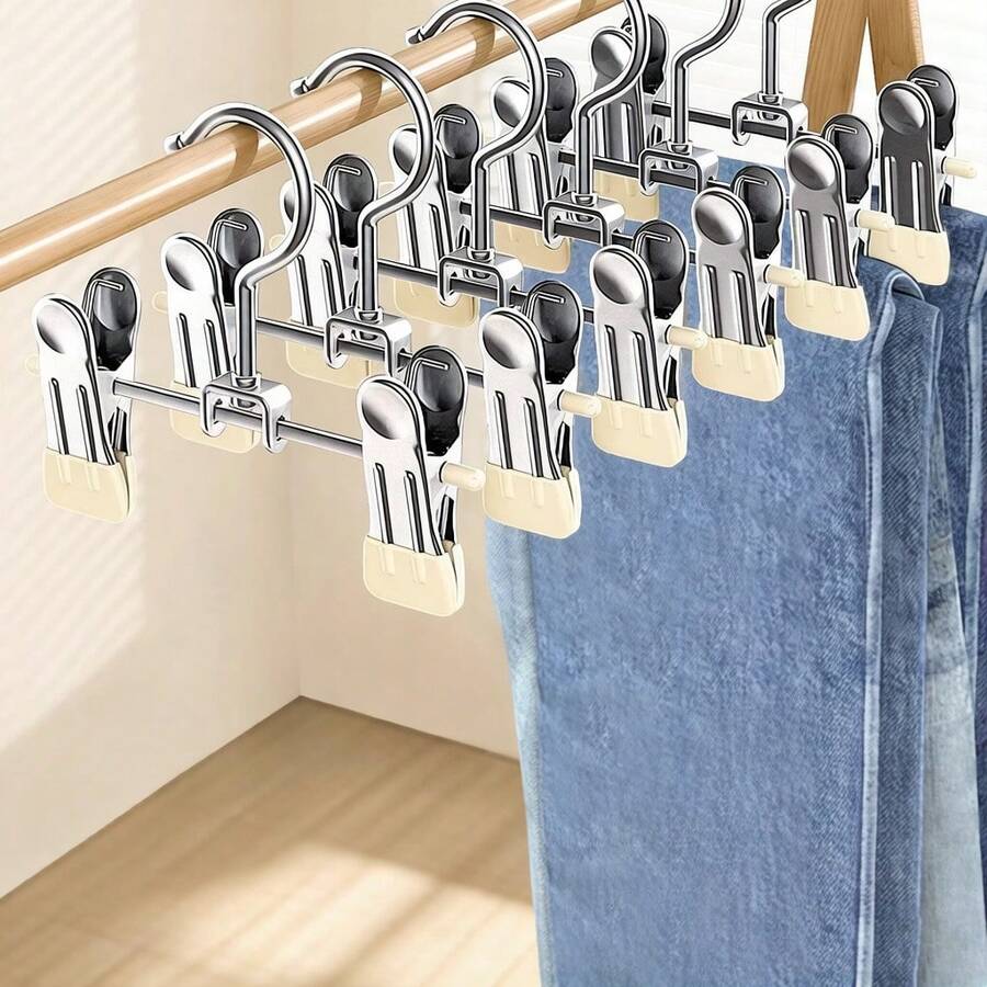 Multi-Functional Clips, Adjustable Clips, Non-Slip, Matte Metal Pants Clips, Portable Shoe Drying Clips, Suitable For Clothing Stores And Homes, Seamless Clips