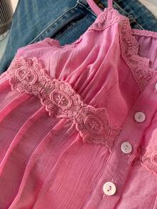 Top de mujer de unicolor, adecuado para el verano - Rosa - Ver 8
