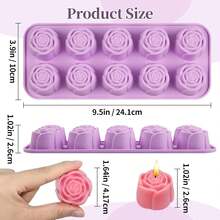 1/2pcs Rose Mousse Cake Silicone Mold, 6pcs Rose Shaped Candy Mold, Pink Chocolate Silicone Mold, Non-Stick Baking Mold, Suitable For Valentine's Day Party, Candy, Cake, Dessert, Pastry, Soap And Ice Cream, Kitchen Baking Tool/Accessory - 彩色 - 查看 6