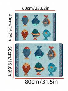 1 Piece Of Soft Imitation Cashmere Bath Mat - Colorful Fish Pattern, Absorbent Floor Mat, Suitable For Bathrooms, Kitchens, And Bedrooms | Machine Washable Home Decor Carpet - A - View 6
