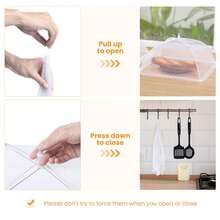 Tấm che thực phẩm gấp gọn cỡ lớn, lưới chống ruồi cho nhà bếp, cắm trại ngoài trời, bảo vệ thực phẩm, tấm che rau củ gia đình, tấm phủ bàn ăn, tấm che rau củ gấp gọn, tấm che nắng, tấm che thực phẩm bàn ăn gia đình, lưới chống ruồi. - trắng - Xem 8