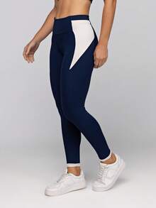 LOT FITNESS Women's Polyamide Fitness Leggings With Pockets, Frame Style - 藏蓝色 - 查看 8