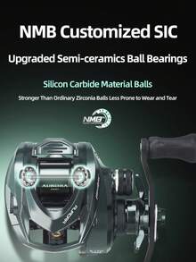 Máy câu HASIDA Aurora AirCF Carbon BFS Baitcasting Fishing Reel NMB SIC BB 109G Hệ thống treo 3D Phanh từ Tỷ số truyền 8.1:1 Lực kéo 4KG - Màu xanh lá cây đậm - Xem 3