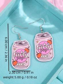 1 Pair Cute Fashionable Creative Girly Pop Pearlescent Acrylic Earrings For Women, Suitable For Daily Wear, Holidays, Parties - Multicolor - View 5