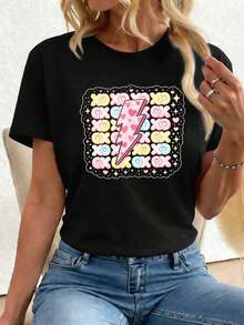 Dam-T-shirts - Svart - Visa 1