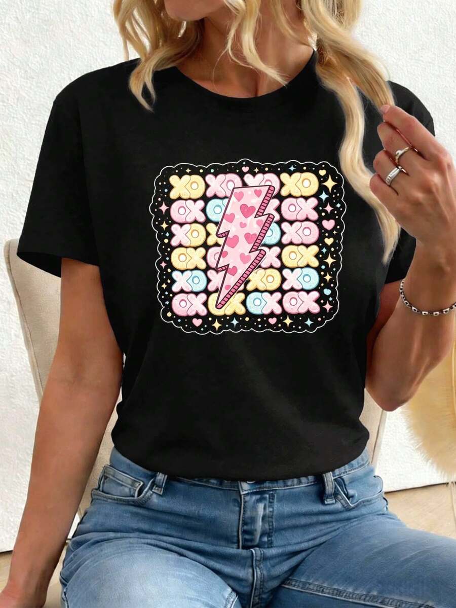 Dam-T-shirts - Svart - Visa 1