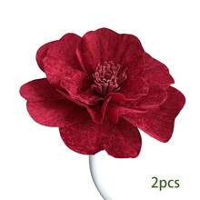 1pc Large Artificial Velvet Peony Flower, Home Decor, Wedding Display, Photography Studio Use, Burgundy Artificial Rose Flower - Multicolor - View 32