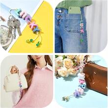 90-100Pcs Large Letter Beads Rainbow Acrylic Alphabet Letter Beads Random Mixed Alphabet Shape Bead For Bracelets Keychains Jewelry Lanyards Making - White - 查看 7