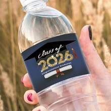 20 piezas/10 hojas Etiquetas para botellas de agua de Graduación Clase de 2026, Envoltorios de felicitaciones para botellas de agua de graduación, Pegatinas para botellas de graduación para decoración de fiesta de graduación - Multicolor - Ver 4