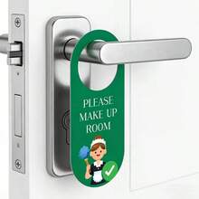 2pcs 2D Flat "Do Not Disturb" & "Please Clean Room" Signs | PVC Handle Tags, Suitable For Hotel, Motel, Airbnb Rooms, Modern Style - A - View 7