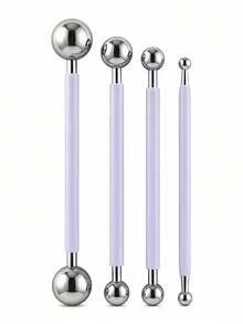 20PCS/4pcs 雙頭球形點畫工具組，(20/4pcs)防鏽不鏽鋼尖頭，防滑舒適握把，適用於DIY手工藝術用品、岩石彩繪、黏土造型壓花藝術曼陀羅 - 彩色 - 查看 10