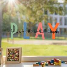 ملصقات حائط بشعارات إنجليزية بسيطة "PLAY" مناسبة لغرف المعيشة والنوم، سهلة التركيب في ثلاث ثوان، قابلة للإزالة دون ترك آثار، تجديد منخفض التكلفة لجدران الشقة - A - مشاهدة 2