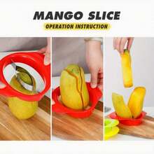 1pc Durable Plastic Creative Mango Slicer With Sharp Blade, Easy To Peel And Pit, Makes Perfect Mango Slices, Suitable For Home Cooking And Fruit Preparation - Multicolor - View 3