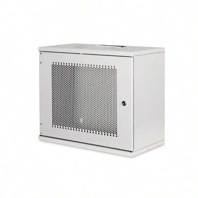 DIGITUS netwerkkast, 19-inch 9U rack, ongemonteerd, wandmontage, 400 mm diep, 60 kg draagvermogen, geperforeerde deur, grijs