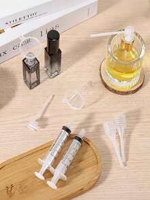 10 piezas Kit de herramientas para rellenar perfume, incluye bomba de rellenado de plástico, embudo, cuentagotas suave, herramientas pequeñas, adecuado para rellenar botellas de perfume mini reutilizables - transparente - Ver 3