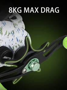 BILLINGS Baitcaster Fishing Reel,6.3:1 Gear Ratio Baitcasting Reel,Max Drag 8KG,With Magnetic Brake,Metal Spool,For Saltwater Freshwater - Multicolor - View 4