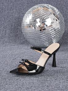 Giày cao gót thời trang - Sandal mũi nhọn thanh lịch dành cho nữ, trang phục dự tiệc gợi cảm. - màu đen - Xem 7