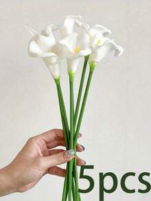 20pcs 34cm Artificial White Calla Lily, Suitable For Home Decor, Mother's Day Gift, Hotel, Party, Wedding And Tabletop Arrangement, Can Be Used All Year Round - White Calla Lily - View 9