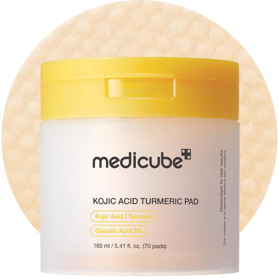 Kojic Acid Turmeric Clarifying Toner Pad For Troubled Skin & Use After Spot Care | Soothing & Calming With Kojic Acid, Turmeric, Niacinamide, And Glycolic Acid | Korean Skin Care, 70 Pads - 麴酸薑黃墊 - 查看 1