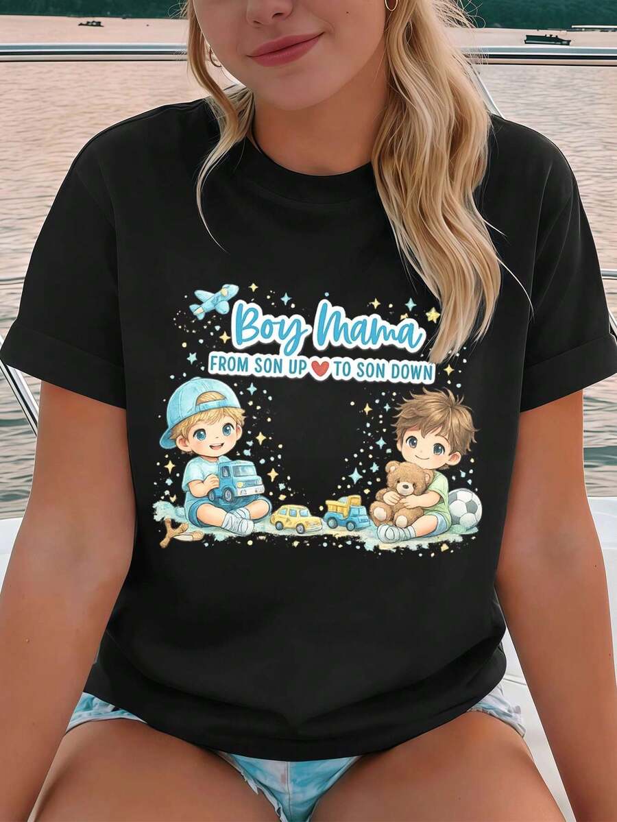 Dam-T-shirts - Svart - Visa 1